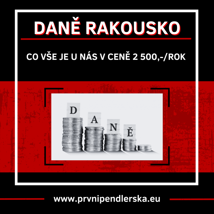 Daně – co vše je v ceně 2500,- / rok